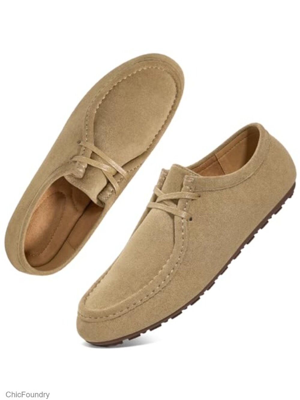 Women's Lace Up Faux Suede Loafers Cushioned Comfort Work
